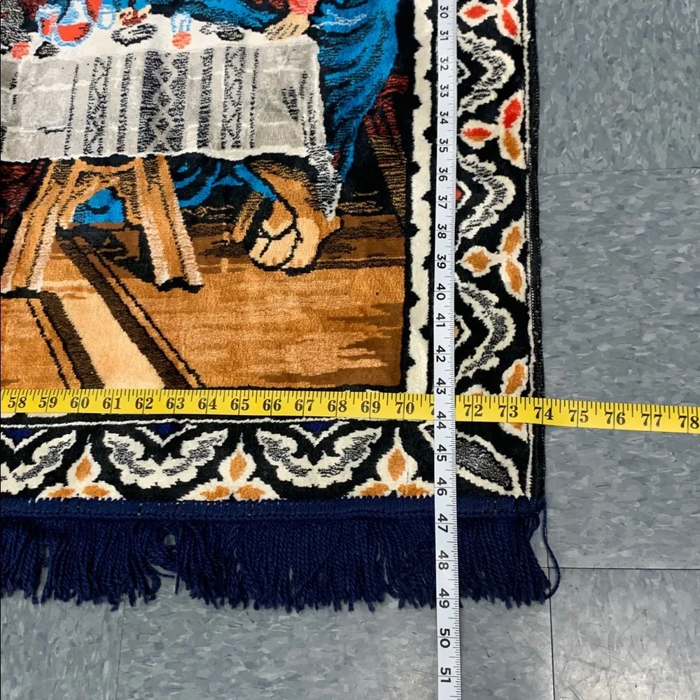 Vintage vibrant Colorful Last Supper Tapestry 74lenght 49high fringe bottom